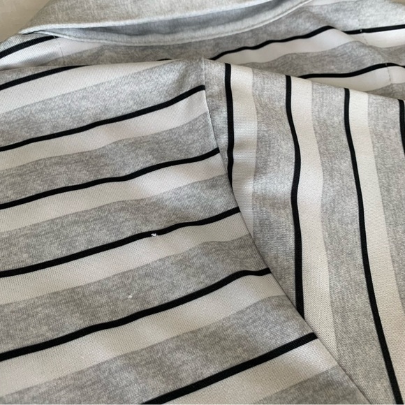 Callaway Opti Dri Golf Polo Shirt Mens XL Gray stripe Spellout logo Wicking - Picture 9 of 9